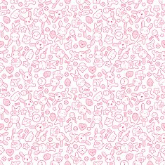 Seamless kawaii child pattern with cute doodles N14
