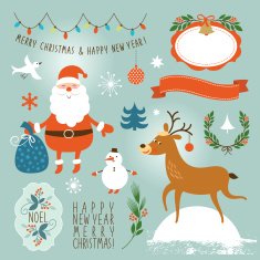 Set of Christmas and New Year's elements N2