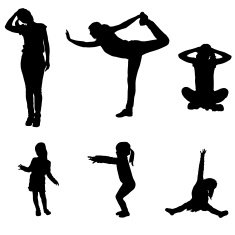 Vector silhouette of a woman with child N23