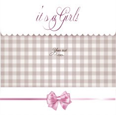Baby girl announcement card N63