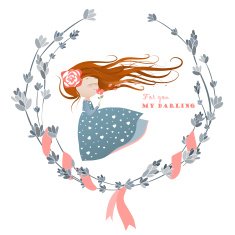 Cute girl with streaming hair N4