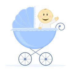 Baby boy in jogging stroller