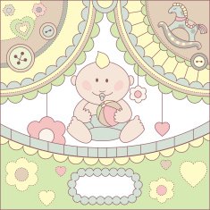 cute vector baby boy card illustration