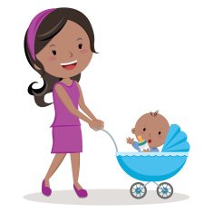 Mother With Baby Stroller N2