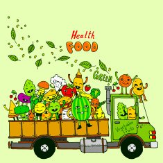 Green food delivery Vector illustration