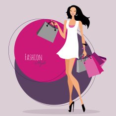 Fashion girl Woman with shopping bags N9