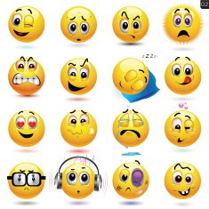 Vector set of smiley icons N6