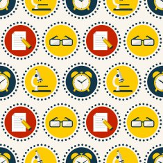 School seamless pattern Vector background
