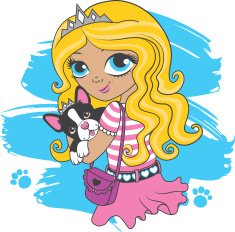 Girl and her cute puppy