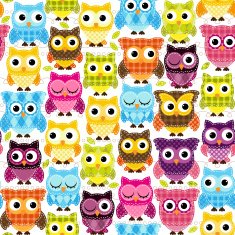 Seamless and Tileable Vector Owl Background Pattern N10