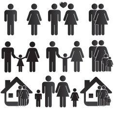 Family life icon set N7