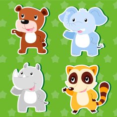 Cute animal stickers N37