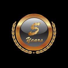 Gold laurel wreath 5th anniversary