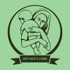 Silhouette sign a mother's care