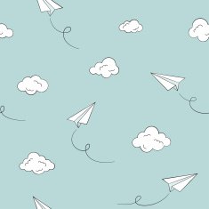 Paper planes seamless background