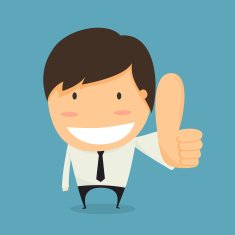Businessman thumbs up like concept vector