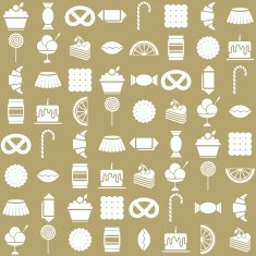 candy icons set Beige background