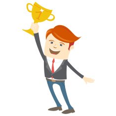 Happy office man holding the cup N2
