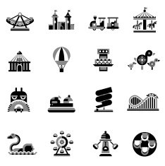 Amusement Icons Black