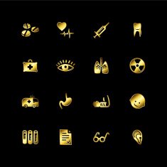 Gold medicine icons