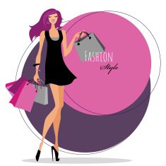Fashion girl Woman with shopping bags N11