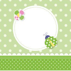 green ladybug baby boy greeting card