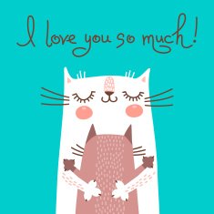 Sweet card for Mothers Day with cats N8