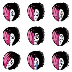 Emo character model sheet (Expressions)