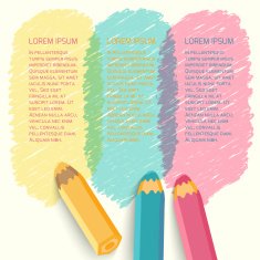 Speech bubbles with pencils N3