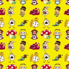 seamless Alice in Wonderland pattern