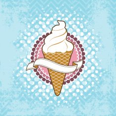 Ice cream poster - retro grunge style