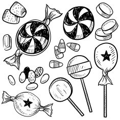 Candy assortment vector sketch
