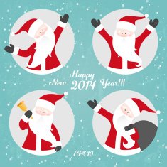 Vector Christmas set with Santa