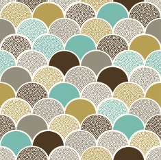 seamless doodle dots cute scallop wave pattern