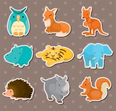 animal stickers N13