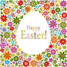 colorful easter egg floral design