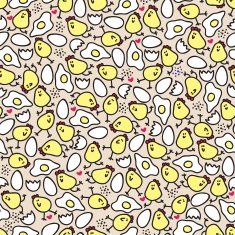 Crazy chicken seamless pattern