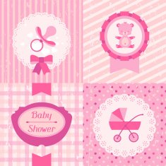 Girl baby shower invitation cards