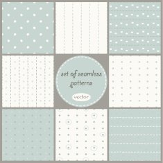 Set of 8 pastel blue seamless patterns