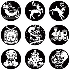 Christmas Santa icons reversed