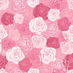 Rose vector seamless pattern