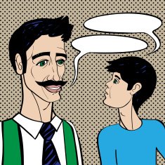 Father and son conversation free image download