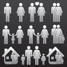 Family life icon set N8
