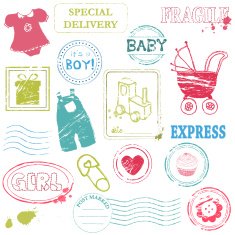 Baby Vector stamp collection N2