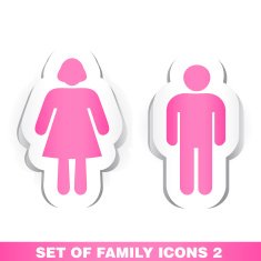 Set of Family Paper Icons 2