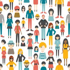 People pattern Flat figures Seamless background N2