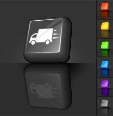 Overnight delivery truck 3D button design