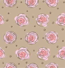Seamless texture with the stylized flowers (vector)