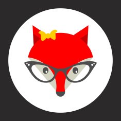 Hipster fox label
