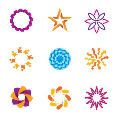 People abstract connected community spiral success circle logo icons